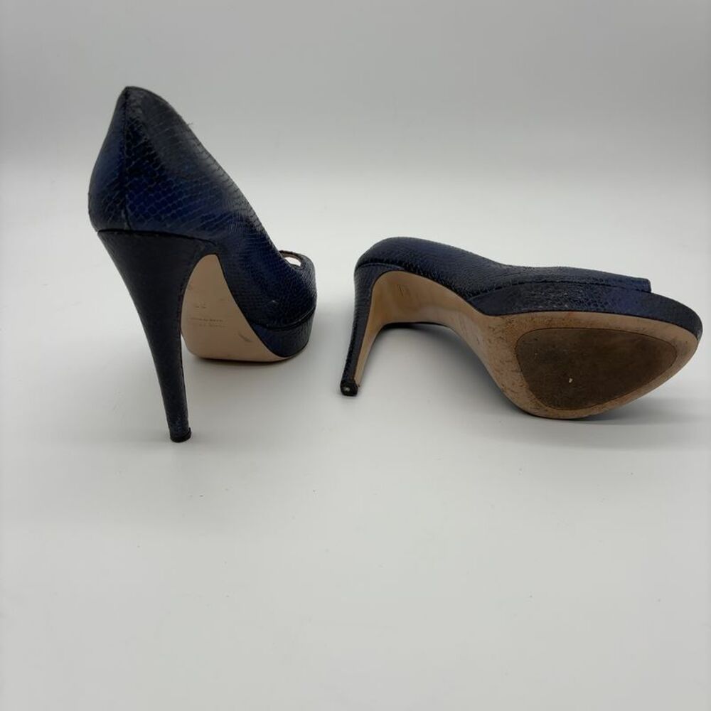 Miu Miu Python Embossed Peep Toe Pumps - image 5